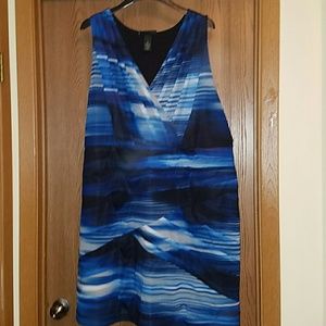 Lane Bryant blue rouched dress